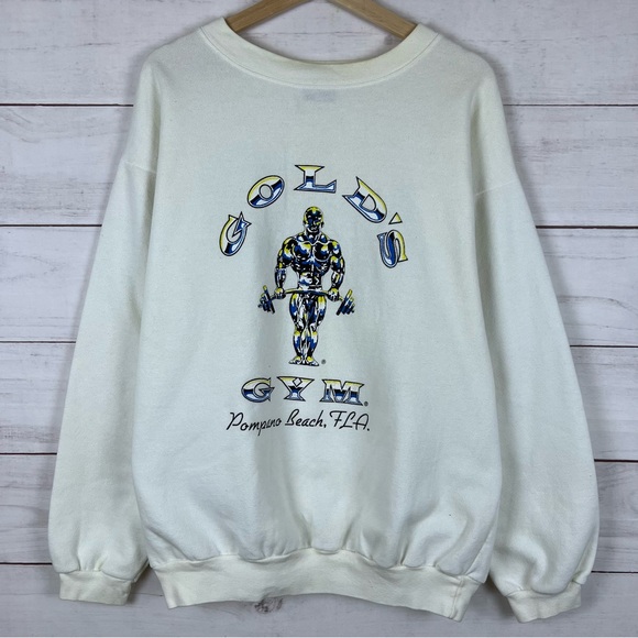 Gold's Gym Other - Vintage 90s Gold’s Gym Sweatshirt Pompano Beach Florida Mens XL RARE PRINT